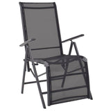 NNEVL Reclining Deck Chair Aluminium and Textilene Black