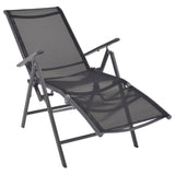 NNEVL Reclining Deck Chair Aluminium and Textilene Black