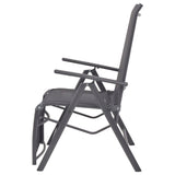 NNEVL Reclining Deck Chair Aluminium and Textilene Black