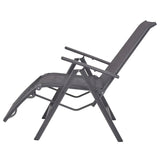 NNEVL Reclining Deck Chair Aluminium and Textilene Black