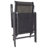 NNEVL Reclining Deck Chair Aluminium and Textilene Black