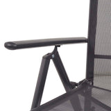 NNEVL Reclining Deck Chair Aluminium and Textilene Black