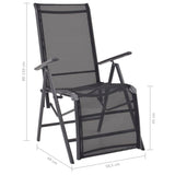 NNEVL Reclining Deck Chair Aluminium and Textilene Black