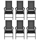 NNEVL 7 Piece Outdoor Dining Set Aluminium and WPC Black