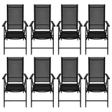 NNEVL 9 Piece Outdoor Dining Set Aluminium and WPC Black