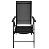 NNEVL 9 Piece Outdoor Dining Set Aluminium and WPC Black