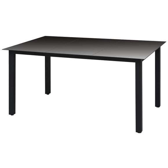 NNEVL Garden Table Black 150x90x74 cm Aluminium and Glass
