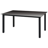 NNEVL Garden Table Black 150x90x74 cm Aluminium and Glass