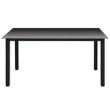 NNEVL Garden Table Black 150x90x74 cm Aluminium and Glass