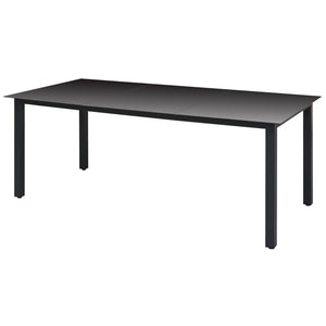 NNEVL Garden Table Black 190x90x74 cm Aluminium and Glass