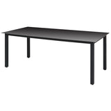 NNEVL Garden Table Black 190x90x74 cm Aluminium and Glass