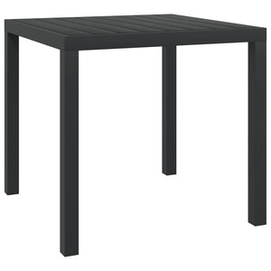 NNEVL Garden Table Black 80x80x74 cm Aluminium and WPC