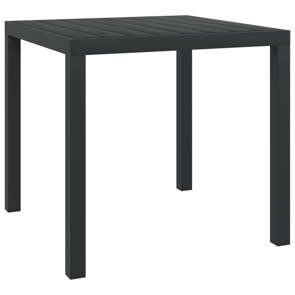 NNEVL Garden Table Black 80x80x74 cm Aluminium and WPC
