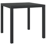 NNEVL Garden Table Black 80x80x74 cm Aluminium and WPC