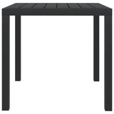 NNEVL Garden Table Black 80x80x74 cm Aluminium and WPC