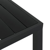 NNEVL Garden Table Black 80x80x74 cm Aluminium and WPC