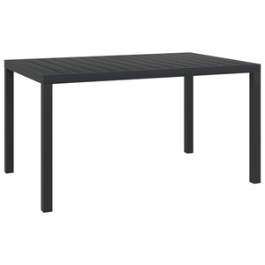 NNEVL Garden Table Black 150x90x74 cm Aluminium and WPC