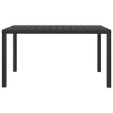 NNEVL Garden Table Black 150x90x74 cm Aluminium and WPC