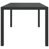 NNEVL Garden Table Black 150x90x74 cm Aluminium and WPC