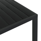 NNEVL Garden Table Black 150x90x74 cm Aluminium and WPC