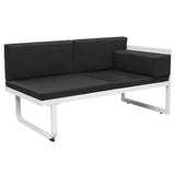 NNEVL 5 Piece Garden Lounge Set Textilene Aluminium Black