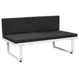 NNEVL 5 Piece Garden Lounge Set Textilene Aluminium Black