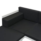 NNEVL 5 Piece Garden Lounge Set Textilene Aluminium Black