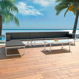 NNEVL 5 Piece Garden Lounge Set Textilene Aluminium Black
