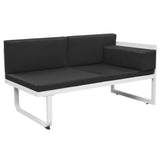 NNEVL 4 Piece Garden Lounge Set with Cushions Aluminium Black