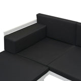 NNEVL 4 Piece Garden Lounge Set with Cushions Aluminium Black