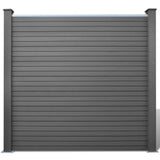 NNEVL Fence Panel with 2 Posts WPC 185x185 cm Grey