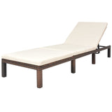 NNEVL Sun Lounger with Cushion Poly Rattan Brown