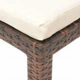 NNEVL Sun Lounger with Cushion Poly Rattan Brown