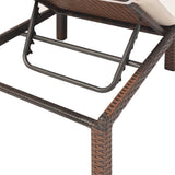 NNEVL Sun Lounger with Cushion Poly Rattan Brown