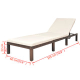 NNEVL Sun Lounger with Cushion Poly Rattan Brown