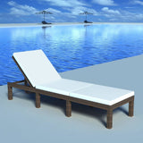 NNEVL Sun Lounger with Cushion Poly Rattan Brown