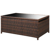 NNEVL 10 Piece Garden Lounge Set with Cushions Poly Rattan Brown