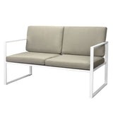 NNEVL 4 Piece Garden Lounge Set with Cushions Steel White