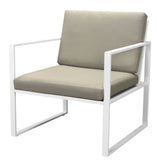 NNEVL 4 Piece Garden Lounge Set with Cushions Steel White