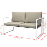 NNEVL 4 Piece Garden Lounge Set with Cushions Steel White