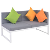 NNEVL 4 Piece Garden Lounge Set with Cushions Aluminium and WPC