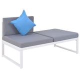 NNEVL 4 Piece Garden Lounge Set with Cushions Aluminium and WPC