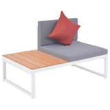 NNEVL 4 Piece Garden Lounge Set with Cushions Aluminium and WPC