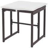 NNEVL 5 Piece Outdoor Dining Set Steel Poly Rattan Brown
