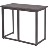 NNEVL 5 Piece Outdoor Dining Set Steel Poly Rattan Brown