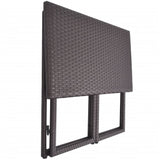 NNEVL 5 Piece Outdoor Dining Set Steel Poly Rattan Brown