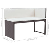 NNEVL 5 Piece Outdoor Dining Set Steel Poly Rattan Brown