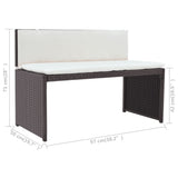 NNEVL 5 Piece Outdoor Dining Set Steel Poly Rattan Brown