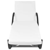 NNEVL Sun Lounger with Cushion Poly Rattan Black
