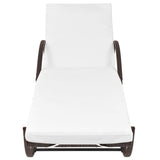 NNEVL Sun Lounger with Cushion & Table Poly Rattan Brown